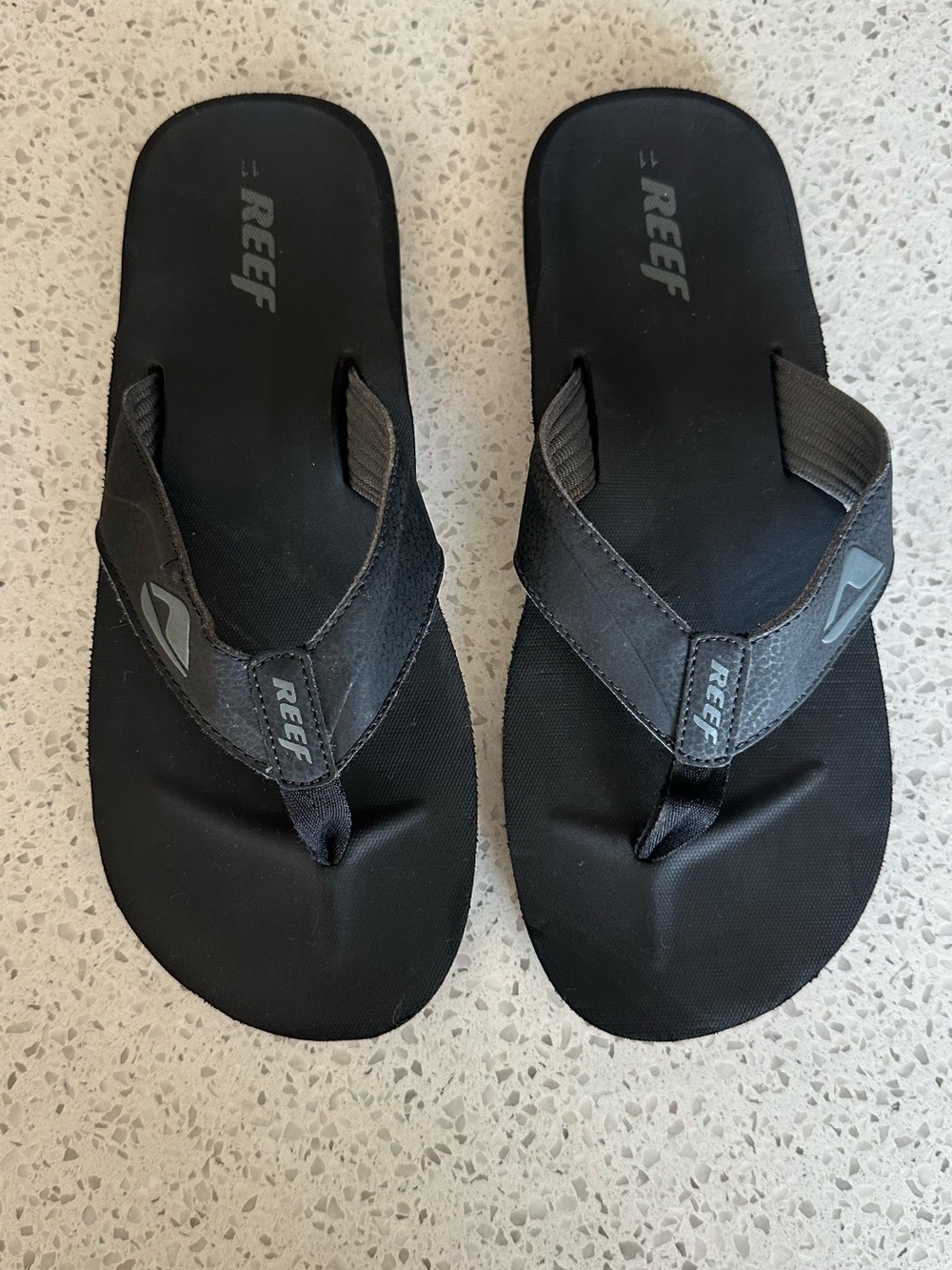 Reef Black Men's Black & Gray Thong Slides Flip-Flops
